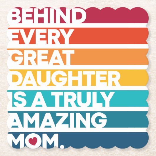 可愛いデザイン表現文字母の日 ペーパーコースター (正面)