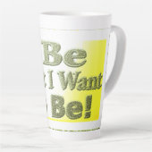 可愛いデザイン「I Be」についてTシャツ装飾用クッショントリ カフェラテマグ (右アングル)