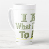 可愛いデザイン「I Be」についてTシャツ装飾用クッショントリ カフェラテマグ (左アングル)