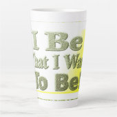 可愛いデザイン「I Be」についてTシャツ装飾用クッショントリ カフェラテマグ (正面)