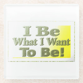 可愛いデザイン「I Be」についてTシャツ装飾用クッショントリ ガラスコースター