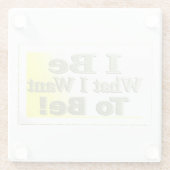 可愛いデザイン「I Be」についてTシャツ装飾用クッショントリ ガラスコースター (裏面)