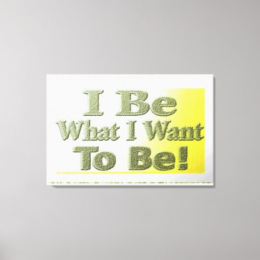 可愛いデザイン「I Be」についてTシャツ装飾用クッショントリ キャンバスプリント (正面)