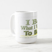 可愛いデザイン「I Be」についてTシャツ装飾用クッショントリ コーヒーマグカップ (正面左)