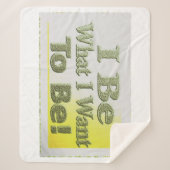 可愛いデザイン「I Be」についてTシャツ装飾用クッショントリ シェルパブランケット (正面)