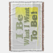 可愛いデザイン「I Be」についてTシャツ装飾用クッショントリ スローブランケット (正面縦)