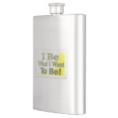 可愛いデザイン「I Be」についてTシャツ装飾用クッショントリ フラスク (左)