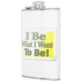 可愛いデザイン「I Be」についてTシャツ装飾用クッショントリ フラスク (左)