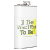 可愛いデザイン「I Be」についてTシャツ装飾用クッショントリ フラスク (右)