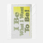 可愛いデザイン「I Be」についてTシャツ装飾用クッショントリ フリースブランケット (正面)