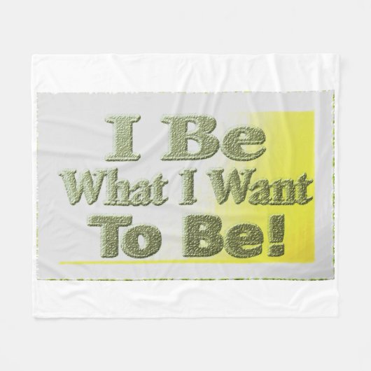 可愛いデザイン「I Be」についてTシャツ装飾用クッショントリ フリースブランケット (正面(横))