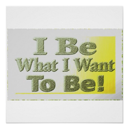 可愛いデザイン「I Be」についてTシャツ装飾用クッショントリ ポスター (正面)