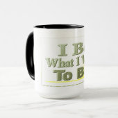 可愛いデザイン「I Be」についてTシャツ装飾用クッショントリ マグカップ (正面左)