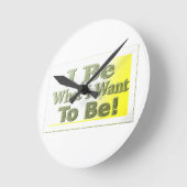 可愛いデザイン「I Be」についてTシャツ装飾用クッショントリ ラウンド壁時計 (傾斜)