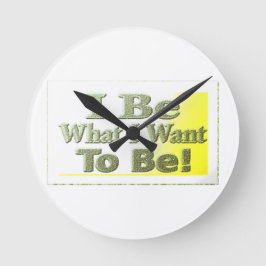 可愛いデザイン「I Be」についてTシャツ装飾用クッショントリ ラウンド壁時計