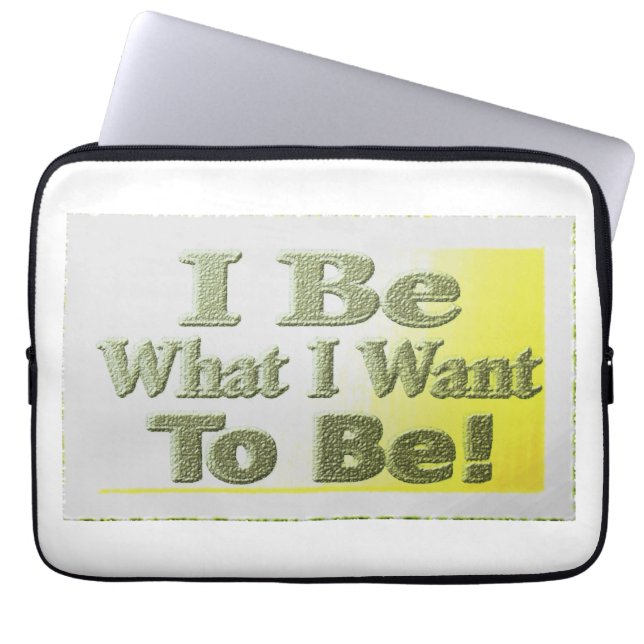 可愛いデザイン「I Be」についてTシャツ装飾用クッショントリ ラップトップスリーブ (正面)