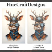 可愛いデジタルスチームパンクトナカイ画像D6デコページ 薄葉紙