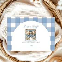 可愛いデニムベイビーシャワーおむつラッフル エンクロージャーカード