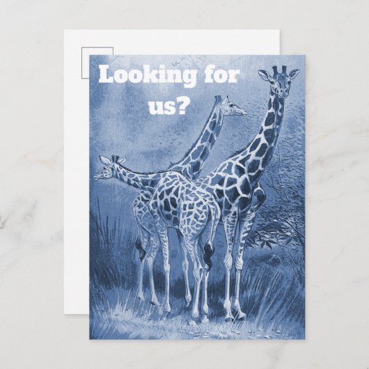 可愛いデルフトブルーギラフェス新しいアドレス移動 ポストカード (正面/裏面)