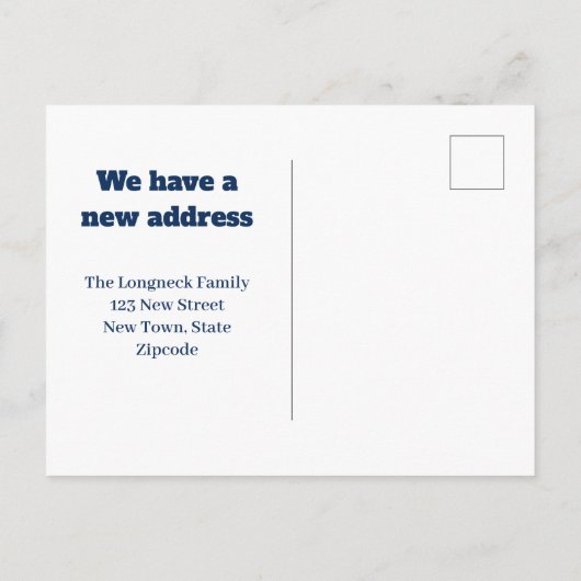 可愛いデルフトブルーギラフェス新しいアドレス移動 ポストカード (裏面)