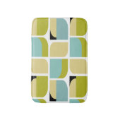 可愛いデンマークモダンイエローとターコイズ幾何学模様 バスマット (正面縦)