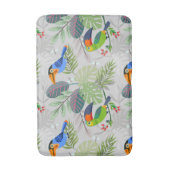 可愛いトゥーカンの鳥、オールバーディパターン、水彩 バスマット (正面縦)