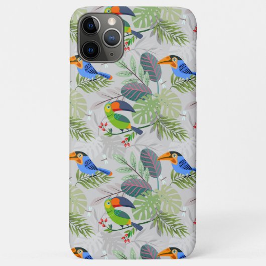 可愛いトゥーカンの鳥、オールバーディパターン、水彩 Case-Mate iPhoneケース (裏面)