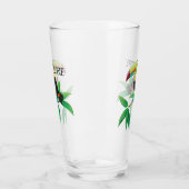 可愛いトゥーカンビーチ追加の名前ガラス タンブラーグラス (左)