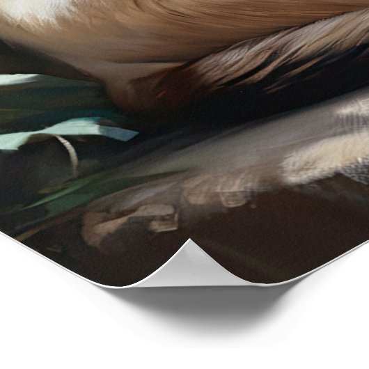 可愛いトキネズキャットアートプリントポスター ポスター (角)