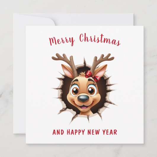 可愛いトナおもしろいイナーガールクリスマス カード (正面)