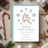 可愛いトナカイのクリスマスクッキー交換会 招待状
