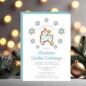 可愛いトナカイのクリスマスクッキー交換会 招待状