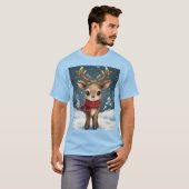可愛いトナカイのクリスマスTシャツでお祭り気分 Tシャツ (正面フル)