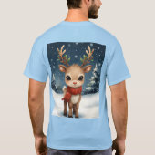可愛いトナカイのクリスマスTシャツでお祭り気分 Tシャツ (裏面)