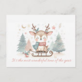 可愛いトナカイ「Most Wonderful Time of the Year」 シーズンポストカード (正面)