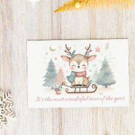 可愛いトナカイ「Most Wonderful Time of the Year」 シーズンポストカード