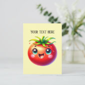 可愛いトマト好きの文字 ポストカード (スタンド正面)