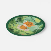 可愛いトラカスタムイキッズサファリバースデーパーティーボーイ ペーパープレート (アングル)