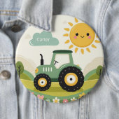 可愛いトラクパーソナライズされたター/ファーム 缶バッジ (インサイチュ)