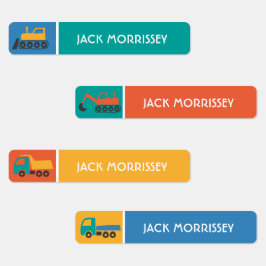 可愛いトラックカラフルの子供の名前 ラベル