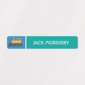 可愛いトラックカラフルの子供の名前 ラベル (デザイン1)