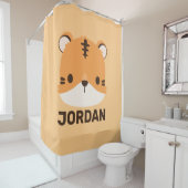 可愛いトラパーソナライズされたガ シャワーカーテン (インサイチュ)