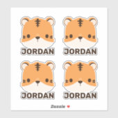 可愛いトラパーソナライズされたガ シール (シート)