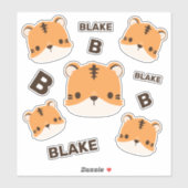 可愛いトラパーソナライズされたガ シール (シート)