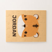 可愛いトラパーソナライズされたガ ジグソーパズル (横)