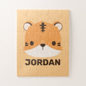 可愛いトラパーソナライズされたガ ジグソーパズル (縦)