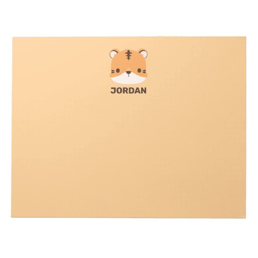 可愛いトラパーソナライズされたガ ノートパッド (正面)