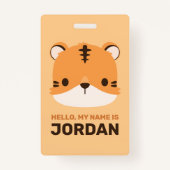 可愛いトラパーソナライズされたガ バッジ (正面)