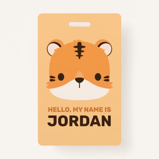 可愛いトラパーソナライズされたガ バッジ (正面)