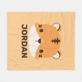 可愛いトラパーソナライズされたガ フリースブランケット (正面(横))